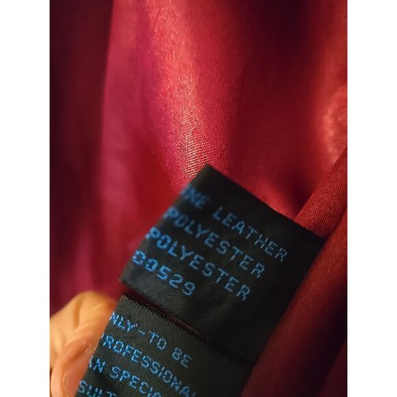 Vtg Steve Madden Womens Brick Red Leather Jacket Nylon Lining Y2k 2000s Large - Picture 6 of 8